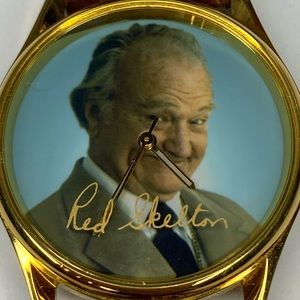 Red Skelton Commemorative Wrist Watch Leather Band Armstrong’s 1997 NH